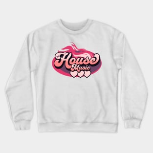 HOUSE MUSIC  - House Music Heat (Pink/cherry red) Crewneck Sweatshirt